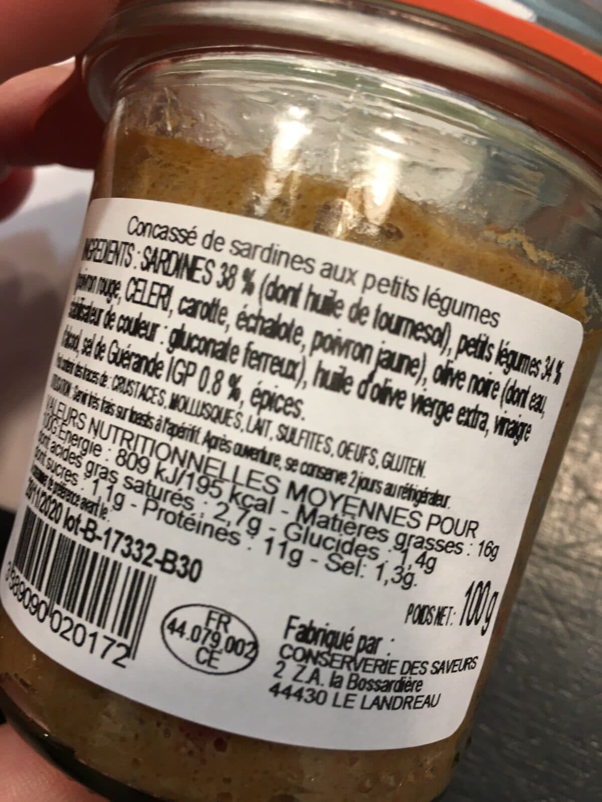 Conserverie des Saveurs Concassé de sardines aux petit légumes packshot