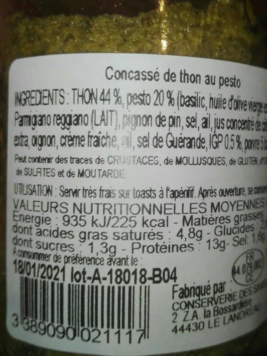 conserver le des saveurs Concassé de thon au pesto packshot