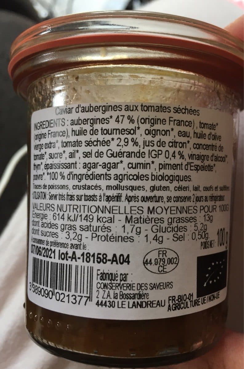 Open Food Facts Caviar d'aubergines packshot