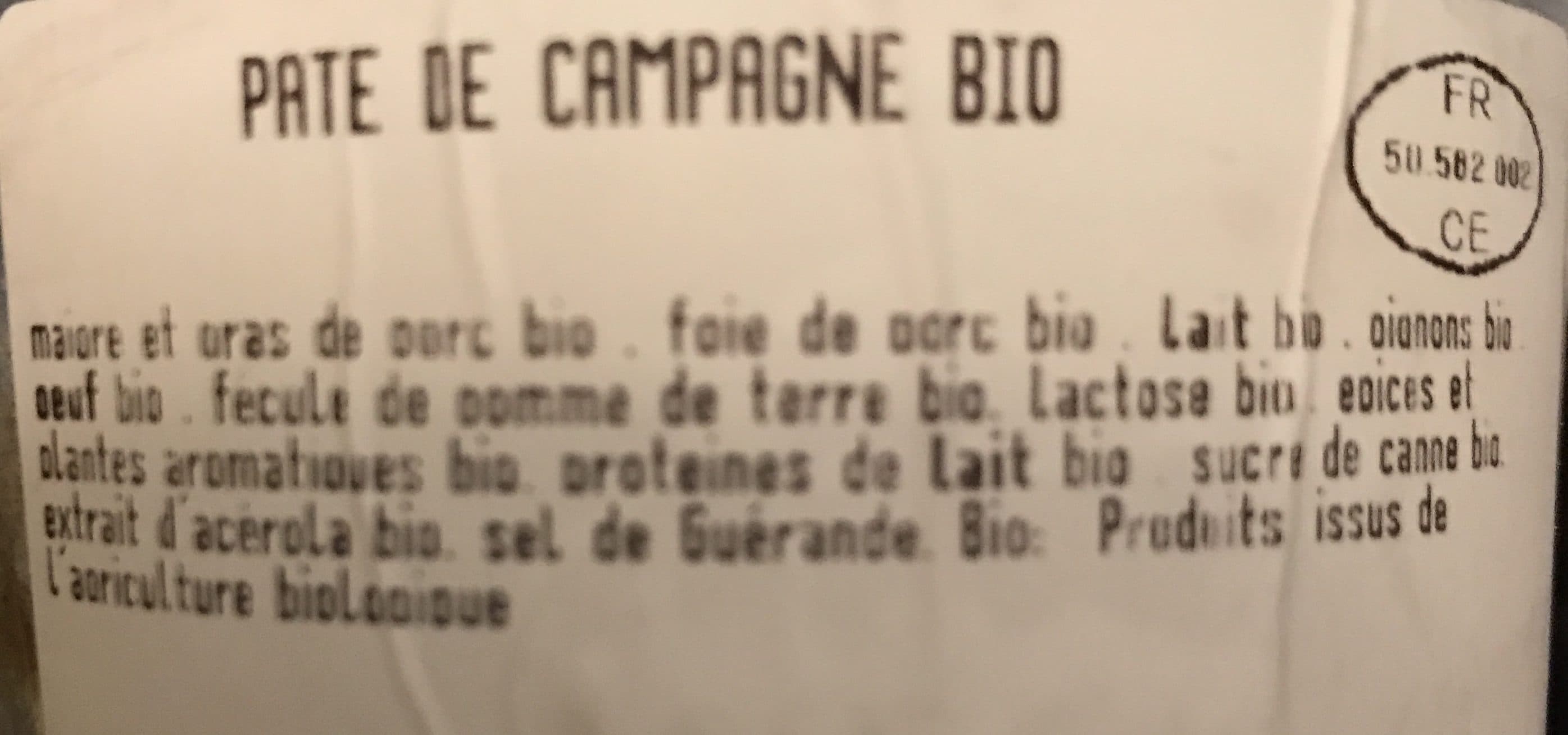 Jean De Quervil Pâté de campagne bio packshot