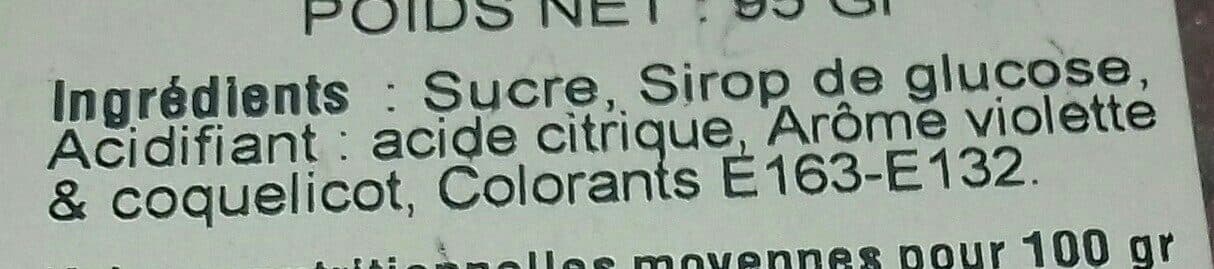 Open Food Facts Bonbon violette coquelicot packshot