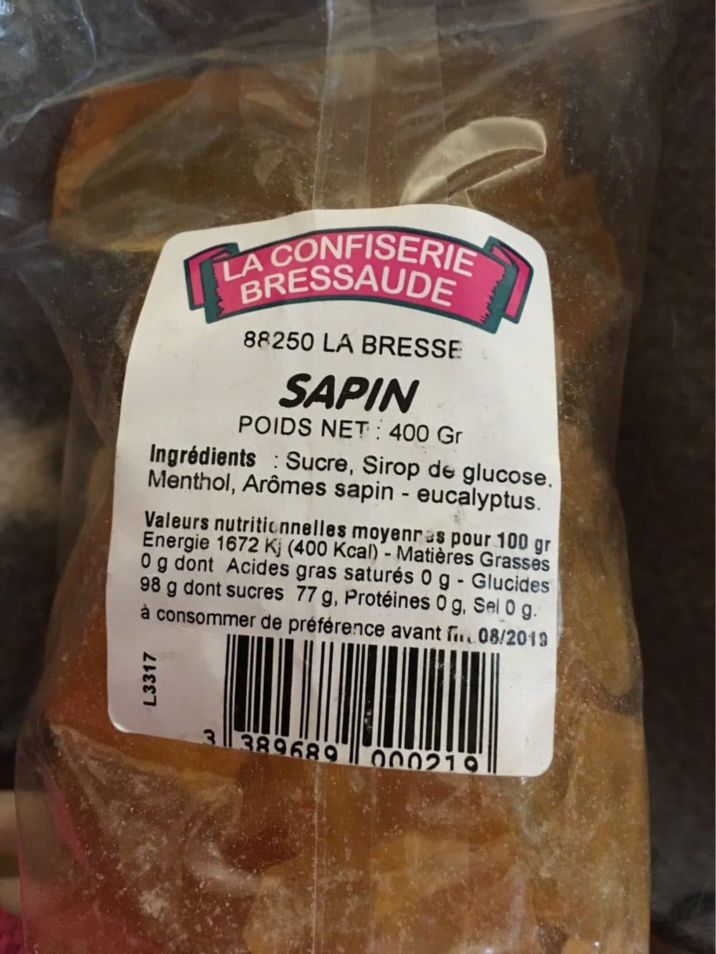 Confiserie Bressaude Sapin packshot