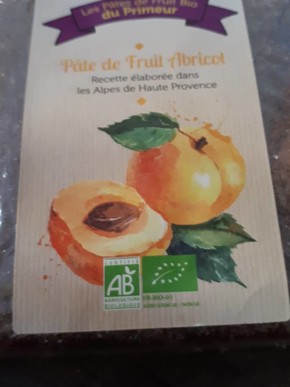 Les Pates De Fruit Bio Du Primeur Pâte de fruit abricot packshot