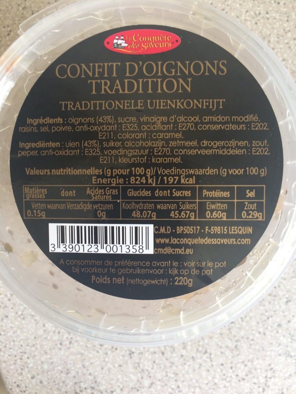 La conquete des saveurs Confit D'oignons tradition packshot