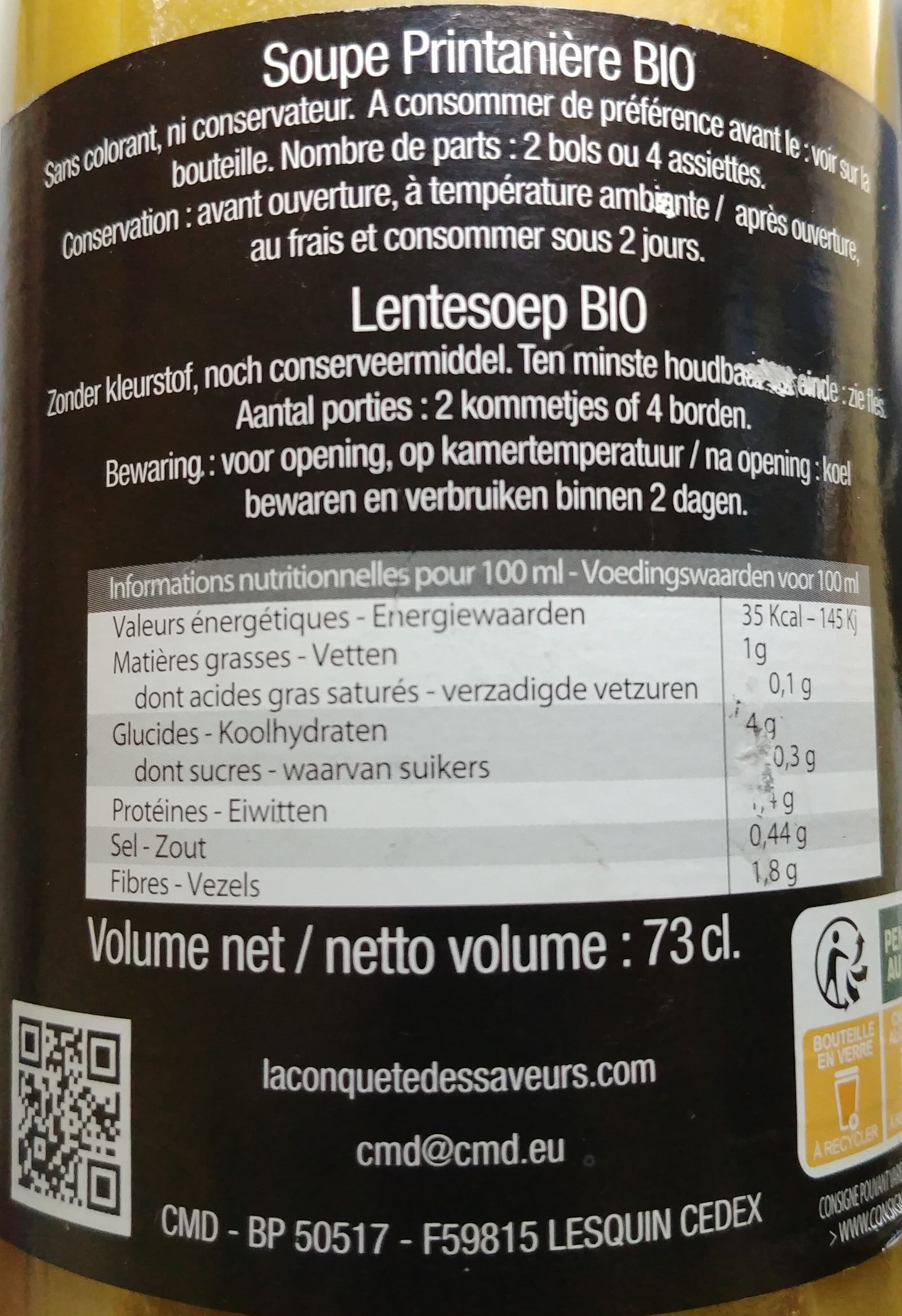 Lentesoep Soupe printanière Bio packshot