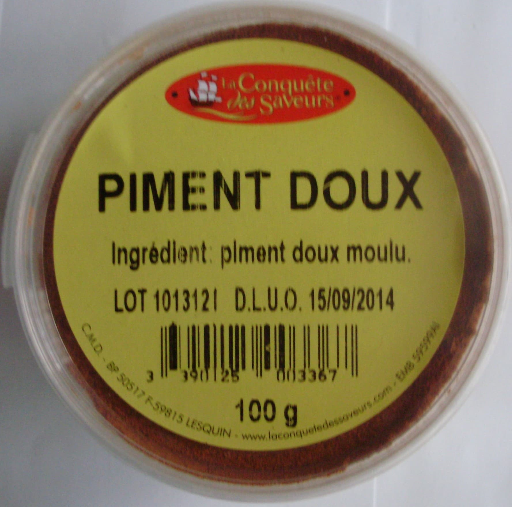 La Conquête des Saveurs Piment doux 100 g packshot