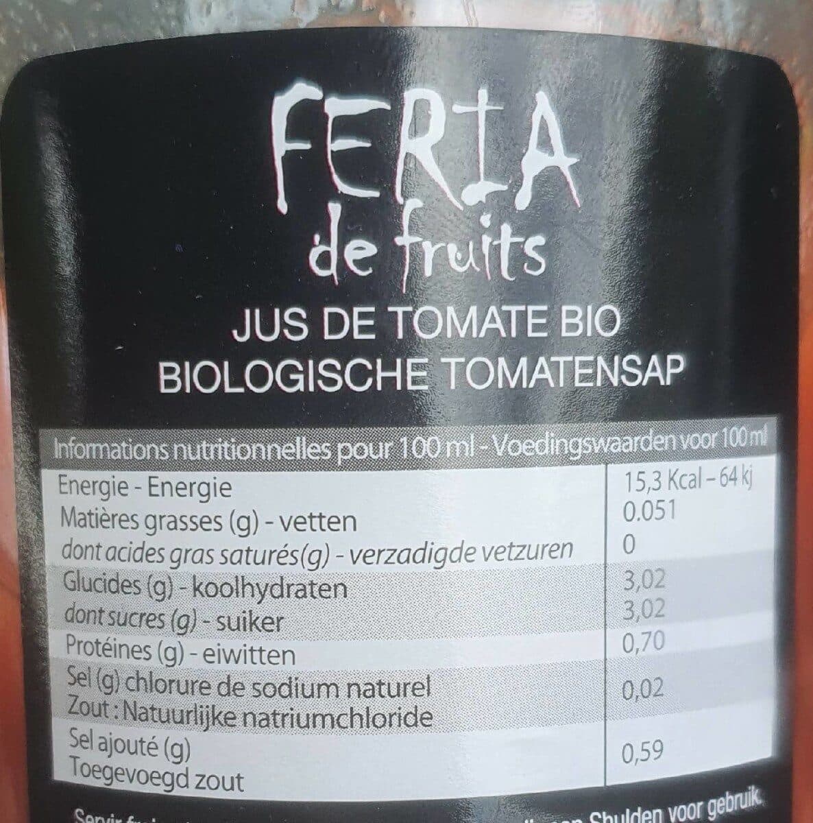 Feria de Fruits Jus de tomates bio packshot