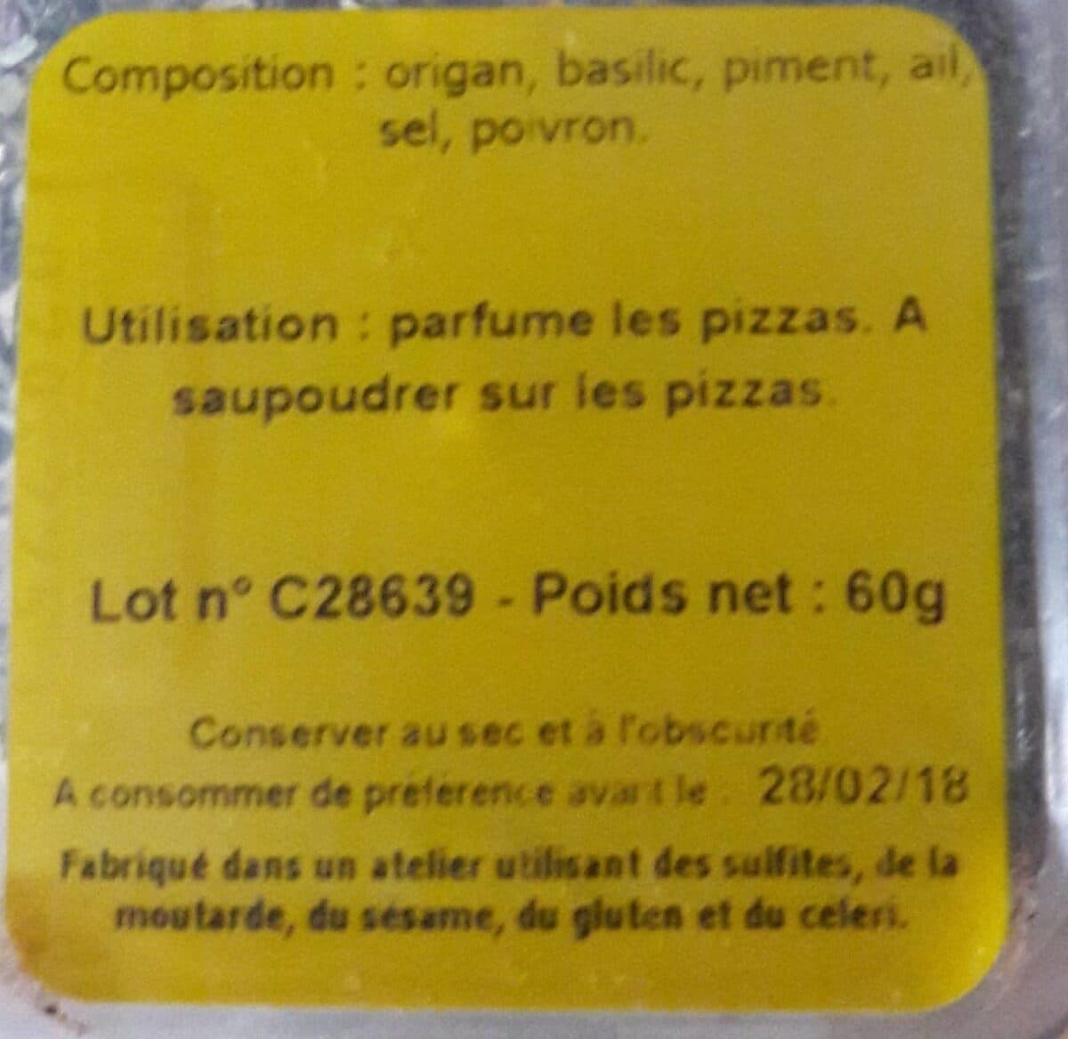 La Conquête des Saveurs Épices pizza packshot