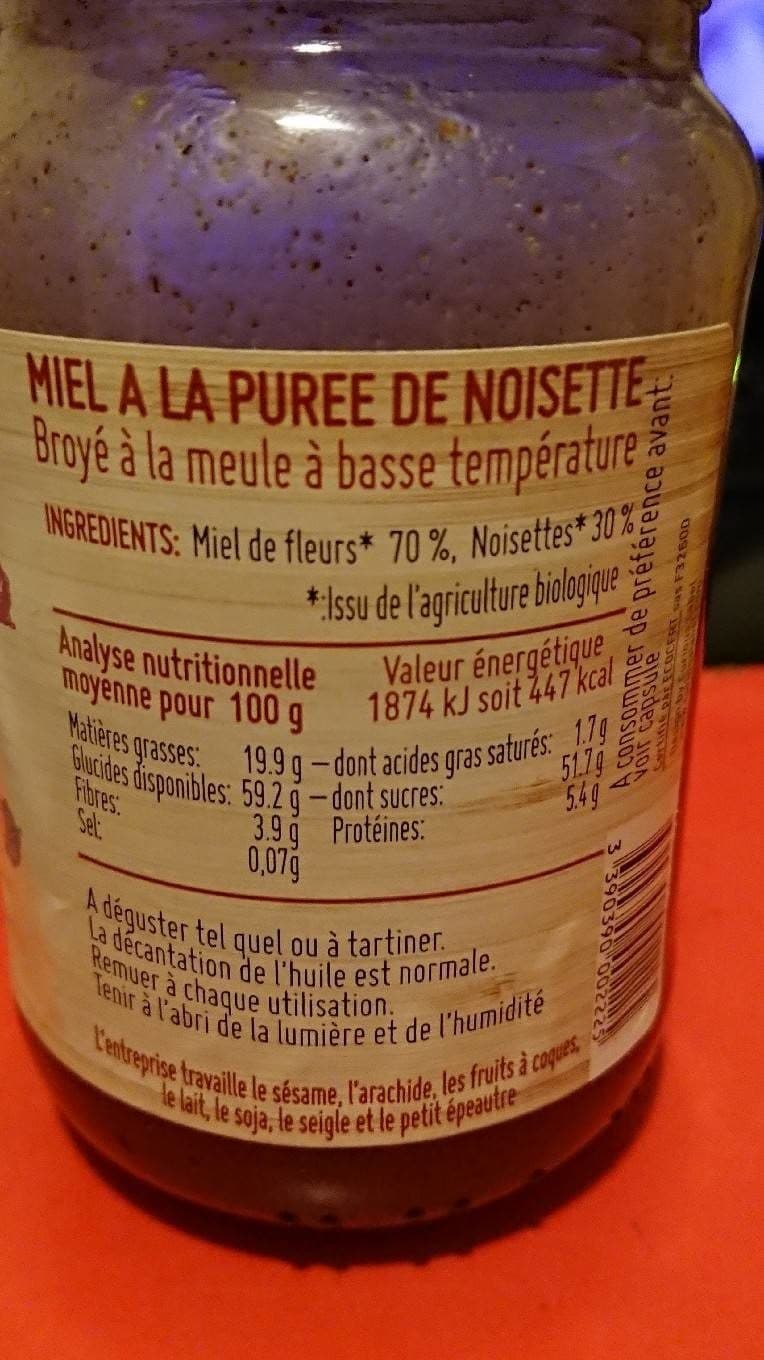 Ti! Bio Purée miel à la noisette packshot