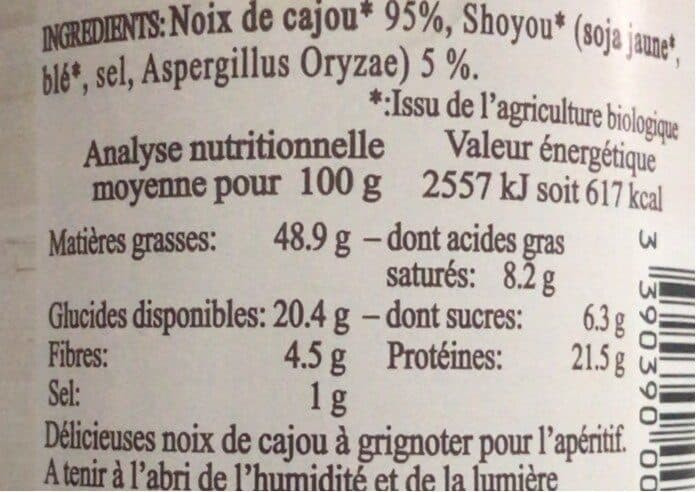 Jean herve NOIX DE CAJOU AU SHOYOU packshot