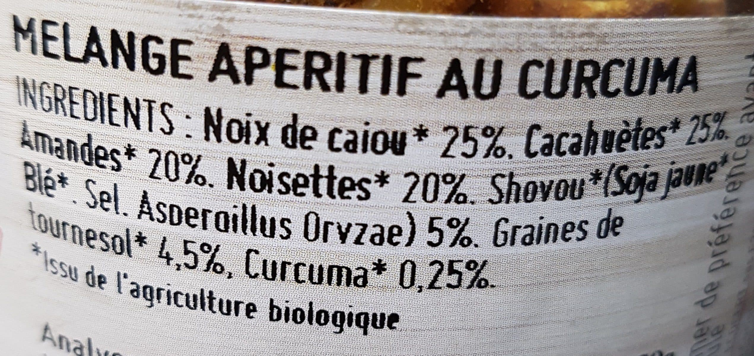Open Food Facts Mélange apéritif au curcuma packshot