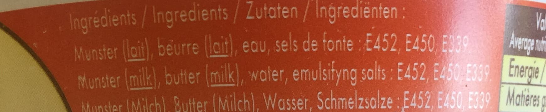 Val de Weiss Crème de Munster packshot