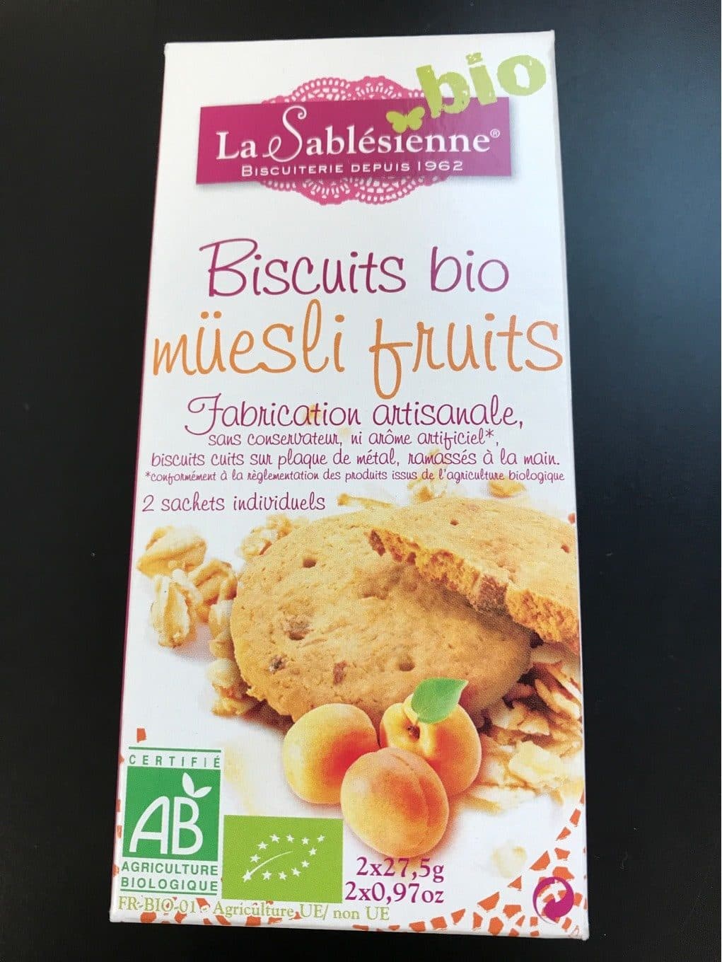 La Sablesienne Biscuits bio muesli fruits packshot