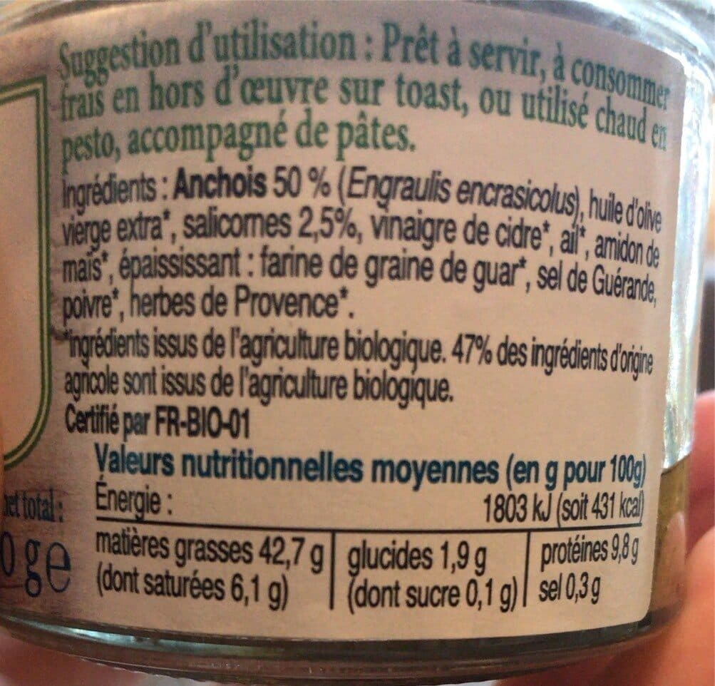 Algo d'Aure Crème d'Anchois à la Salicorne packshot