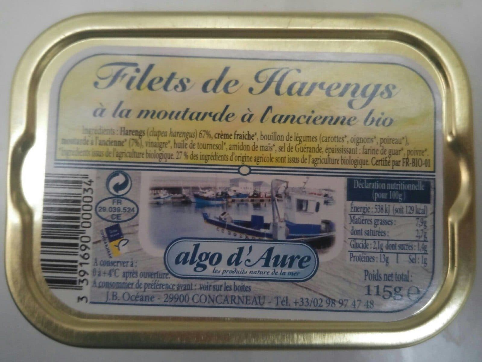Open Food Facts Filets de Harengs à la moutarde à l'ancienne bio packshot