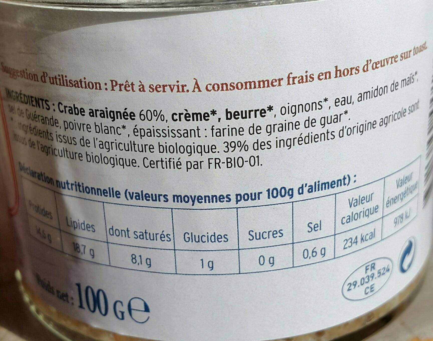 Algo D Aure Rillettes de crabe packshot
