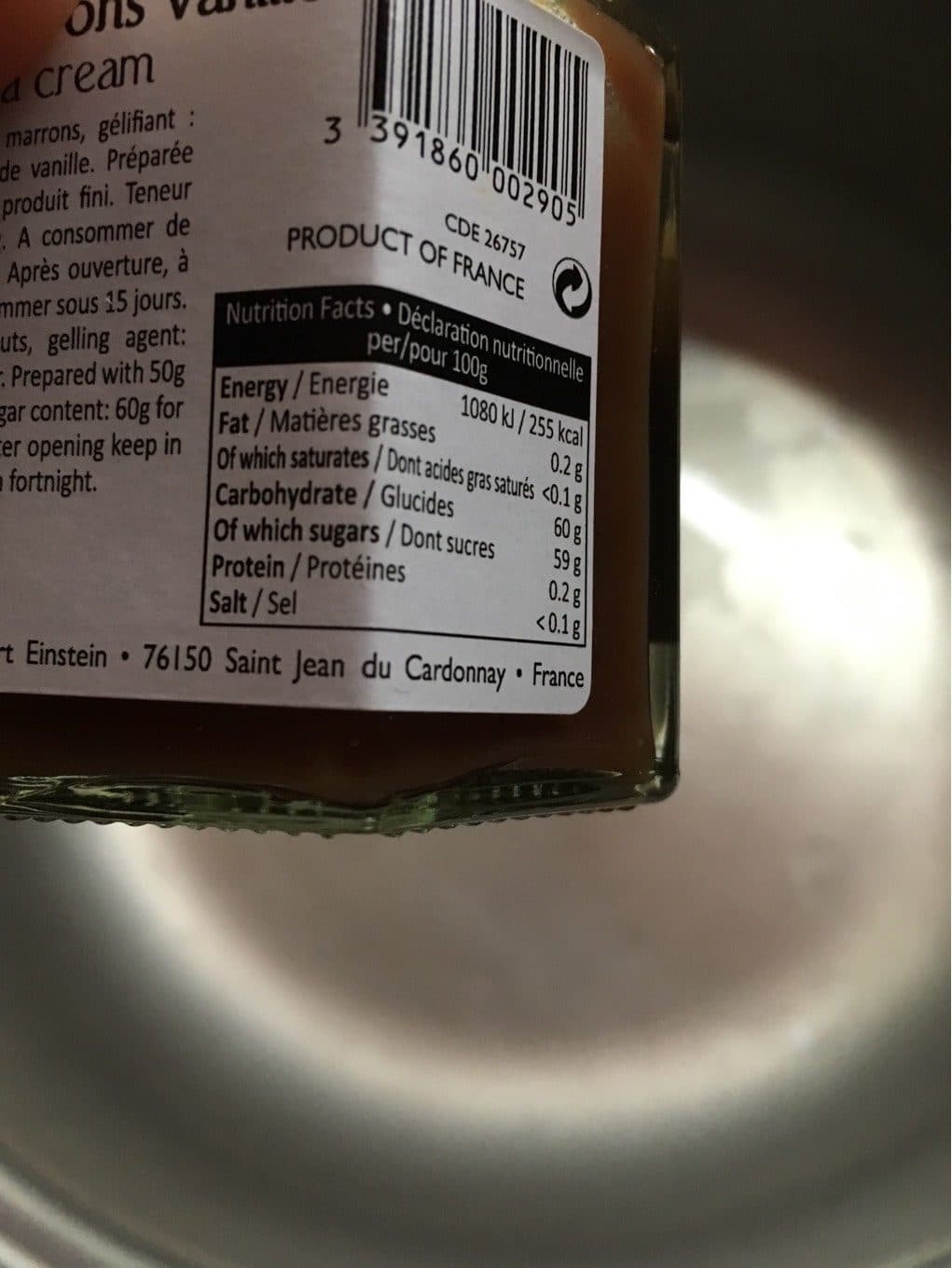Maxim s de paris Crème De Marrons Vanille packshot