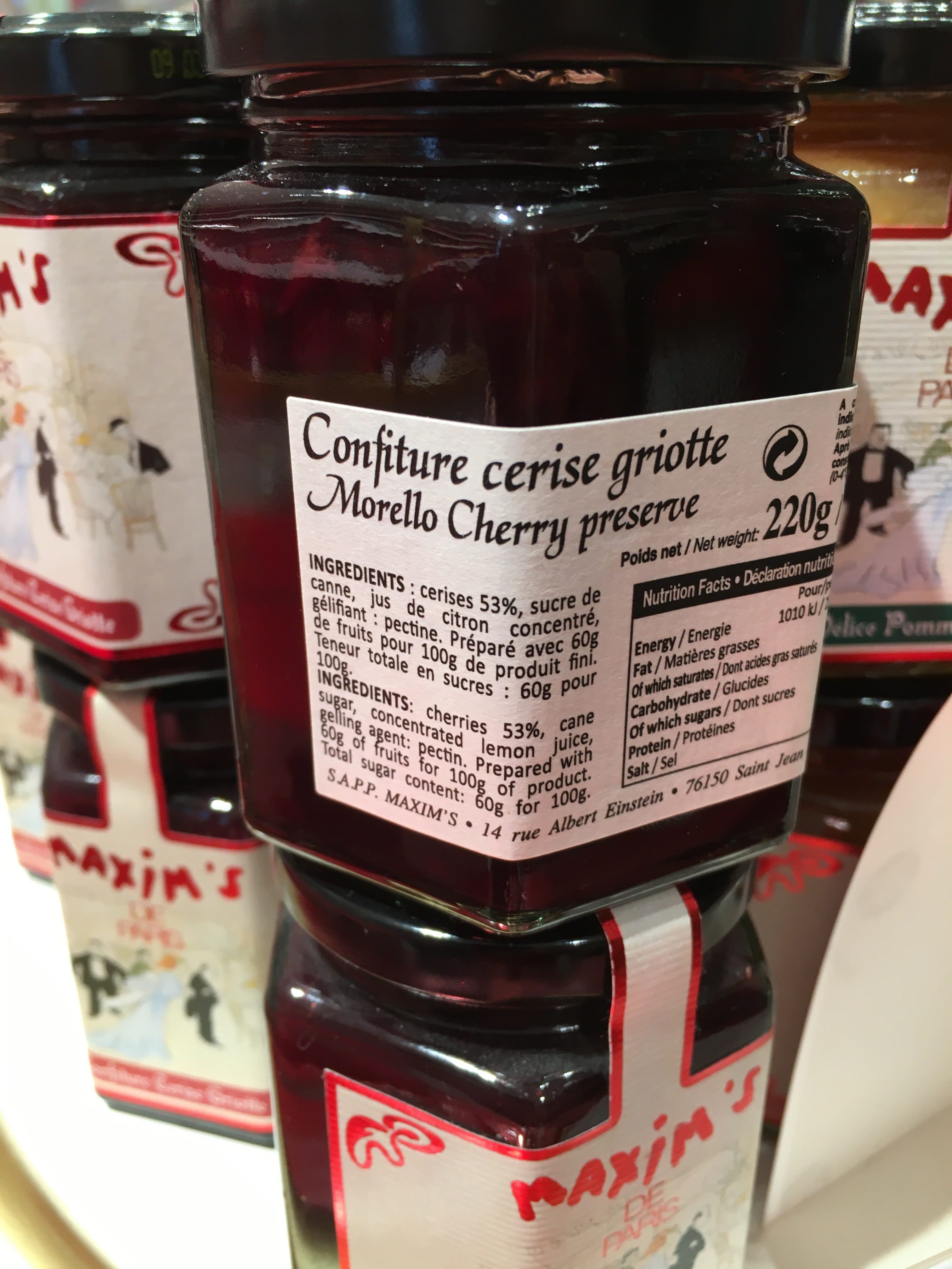 Maxim's Morello Cherry Preserve packshot