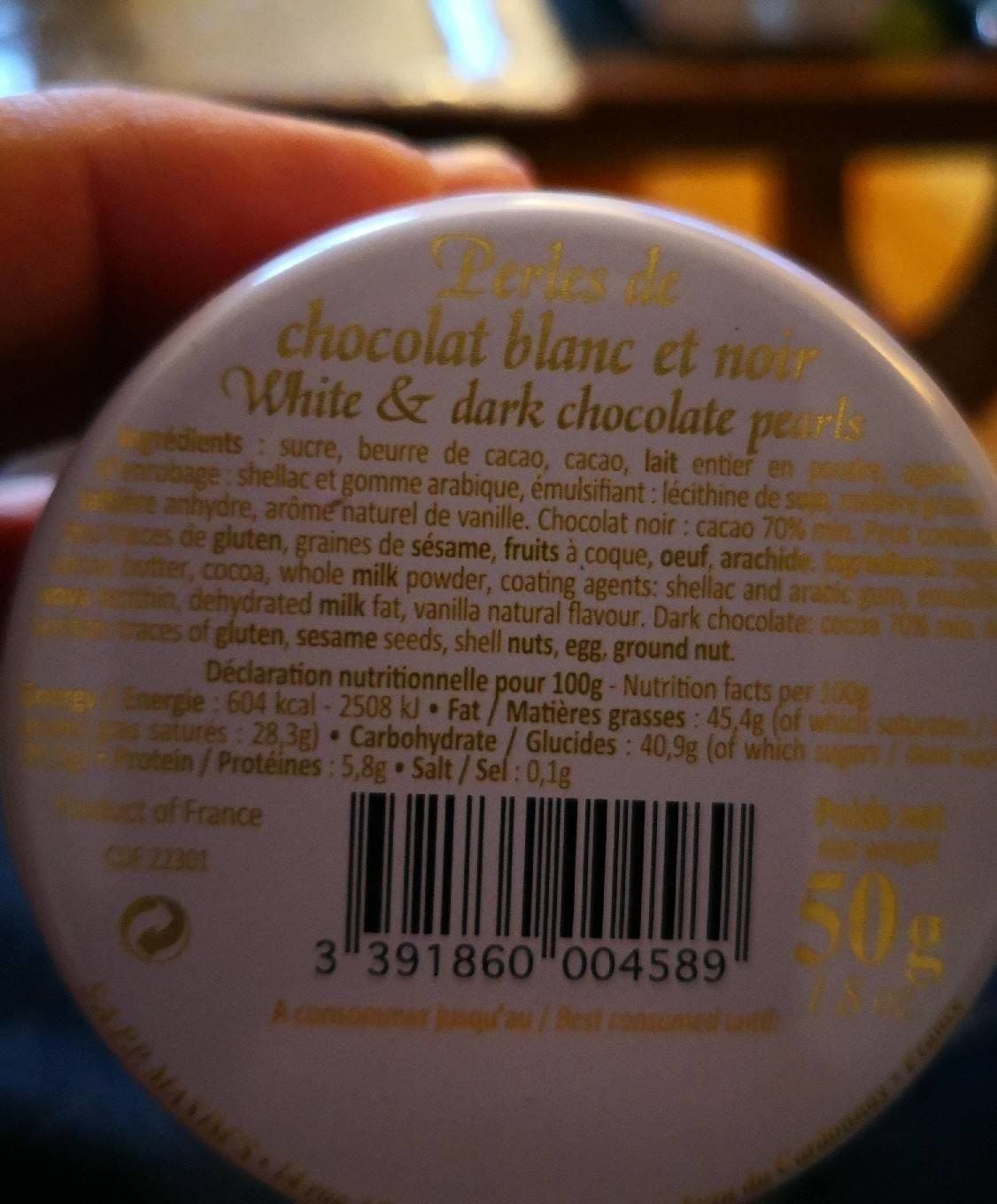 Maxim's Perles de chocolat blanc et noir packshot