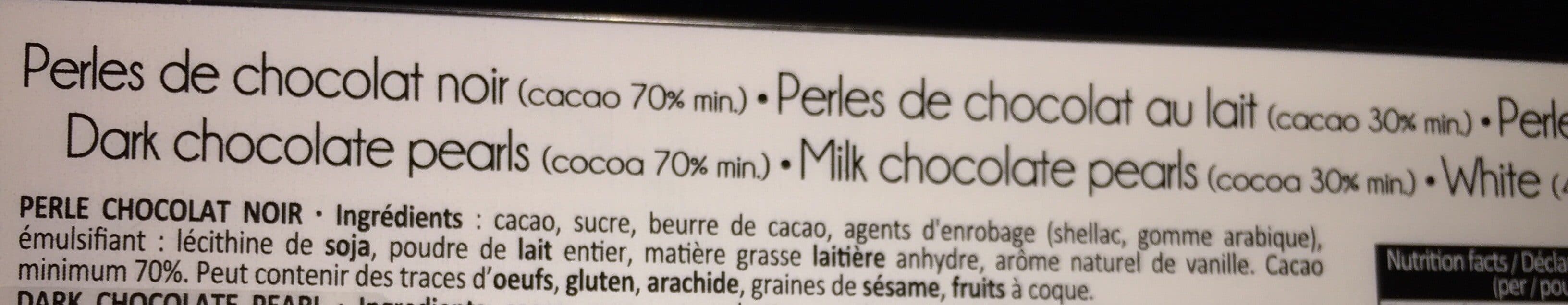 Open Food Facts Perles de Chocolat packshot