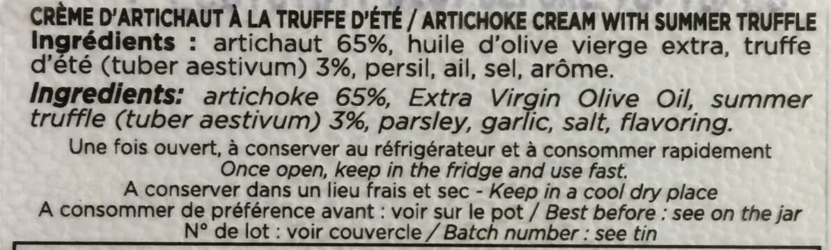 Open Food Facts Crème D'artichaut à La Truffe D'été packshot