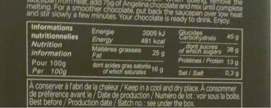 Angelina Préparation Pour Chocolat Chaud packshot