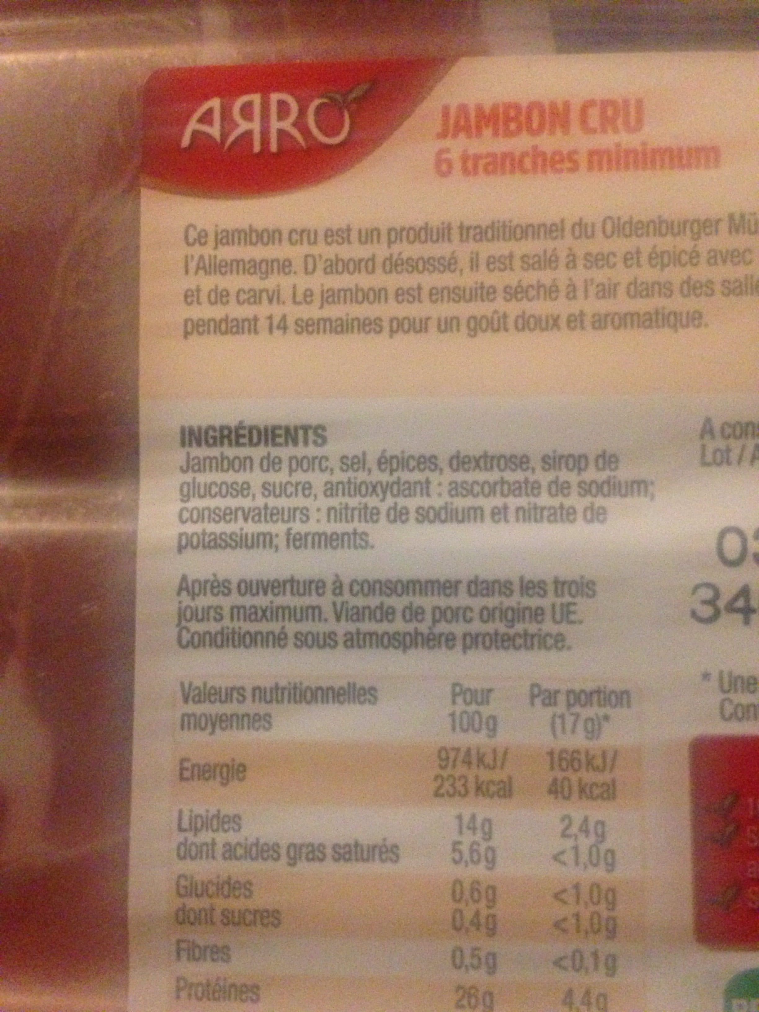 Arro Jambon cru packshot