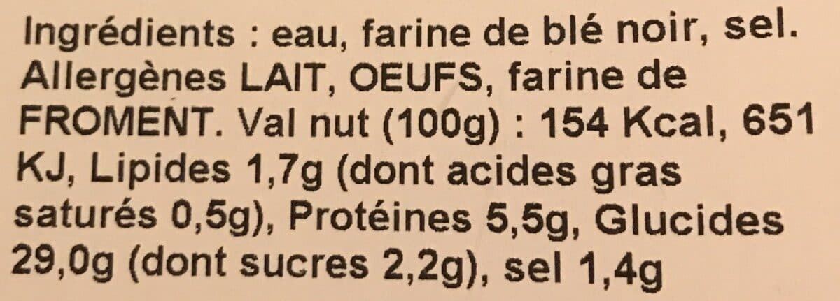 Open Food Facts 6 galettes de sarrasin fraiches La Galette de Broons packshot