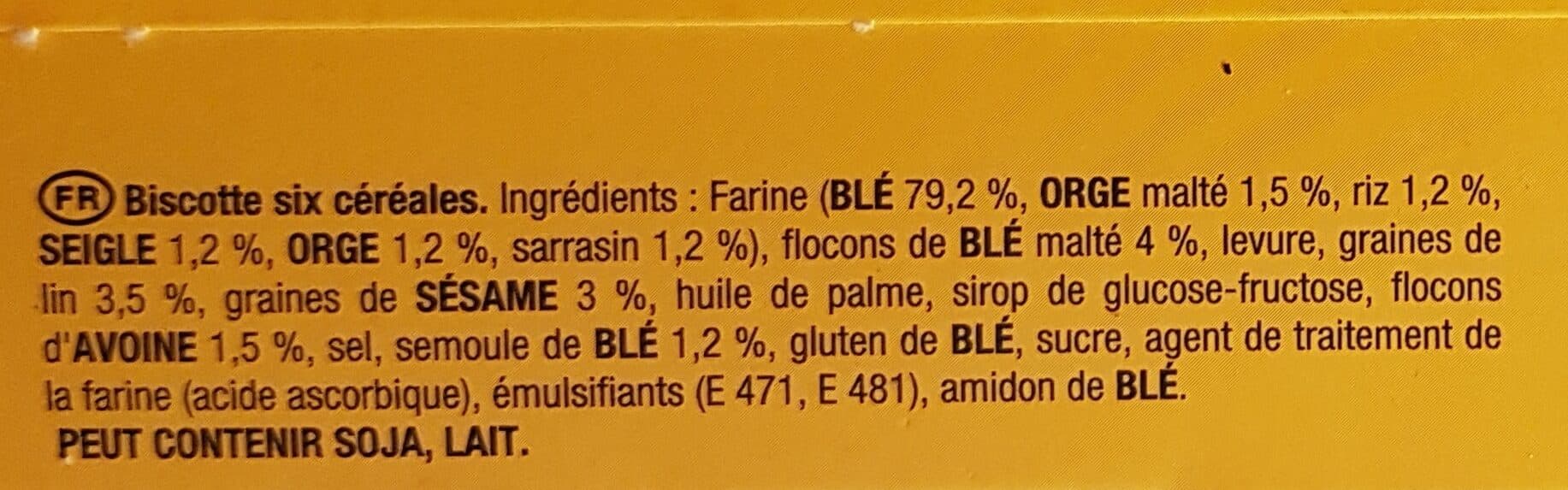 Heudebert Biscottes 6 Céréales packshot