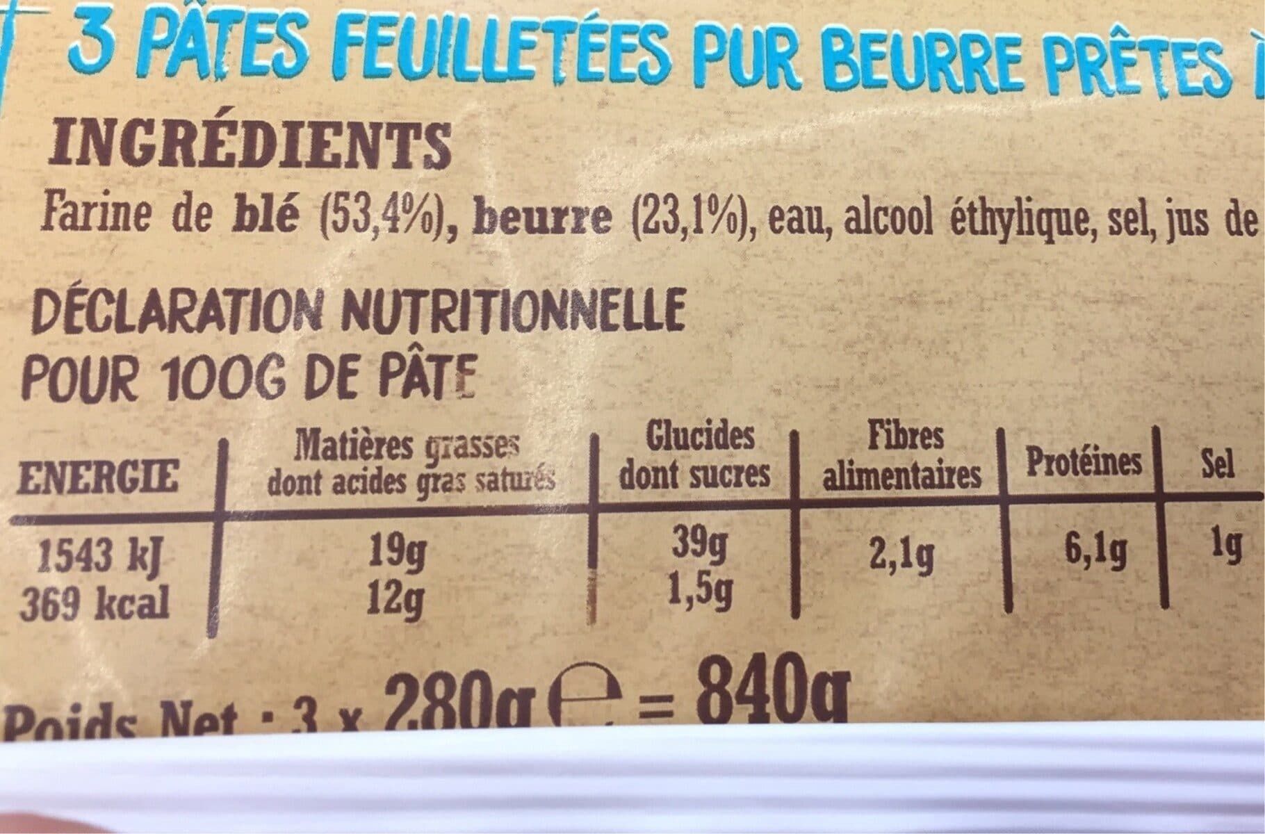 Open Food Facts Croustipate Pâte feuilletée épaisse packshot