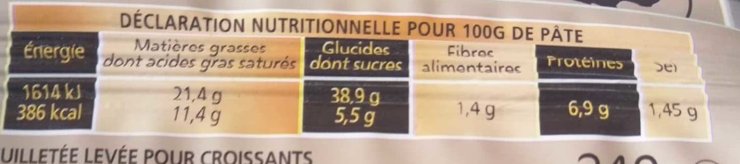 Open Food Facts Croissants à la Levure Boulangère packshot