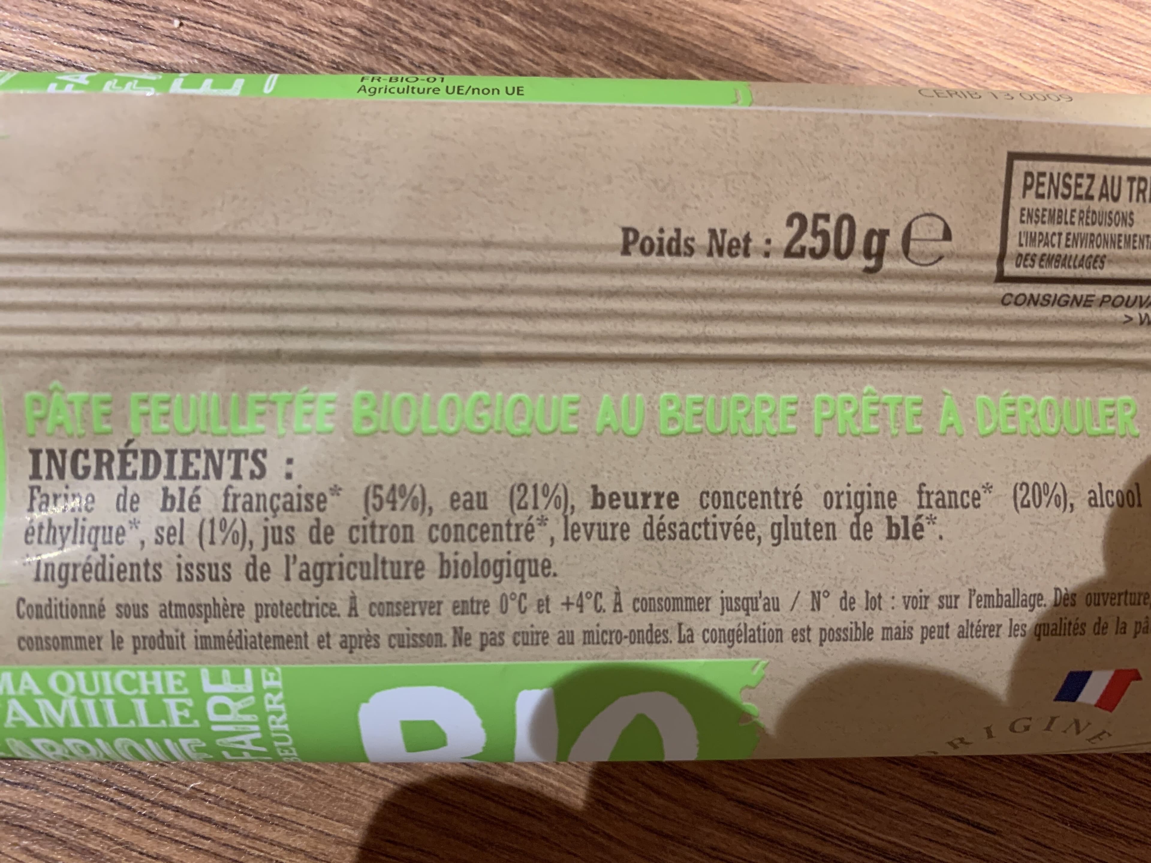 Croustipate Pâte feuilletée BIO Origine France Garantie packshot