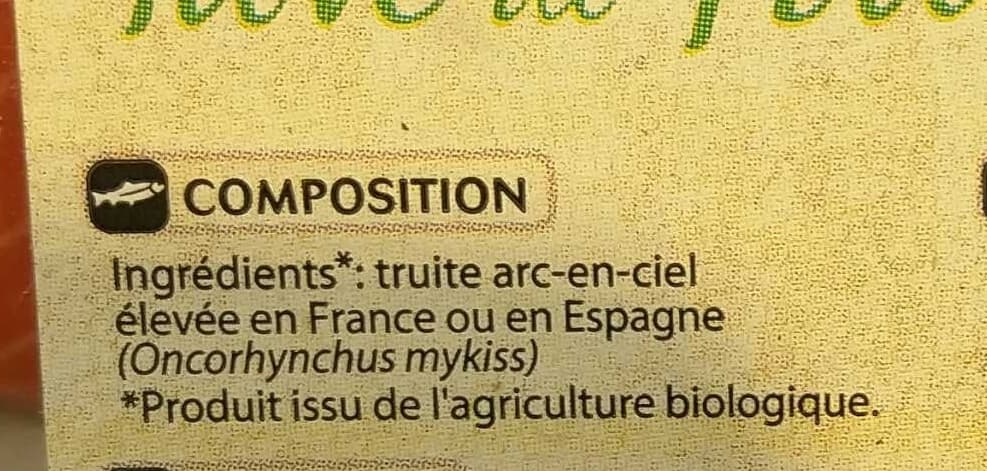 Ovive Pavé de Truite Bio packshot