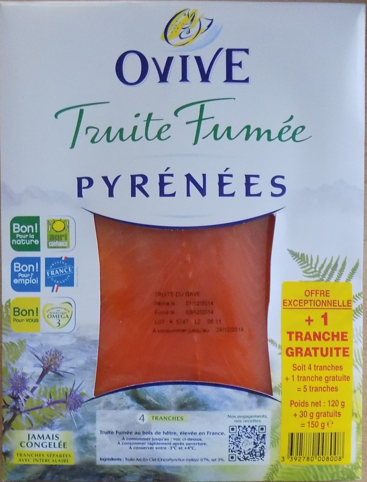Ovive Truite fumée Pyrénées Offre exceptionnelle packshot