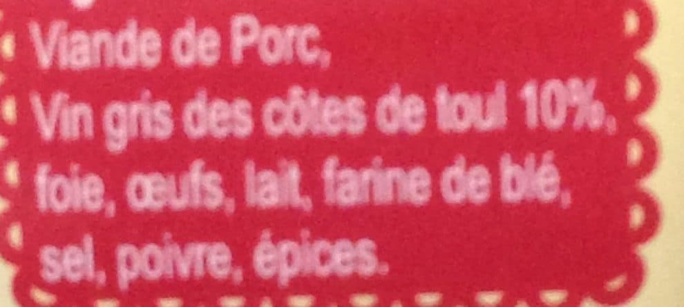 Saveurs de Lorraine Terrine au Vin Gris de Toul packshot