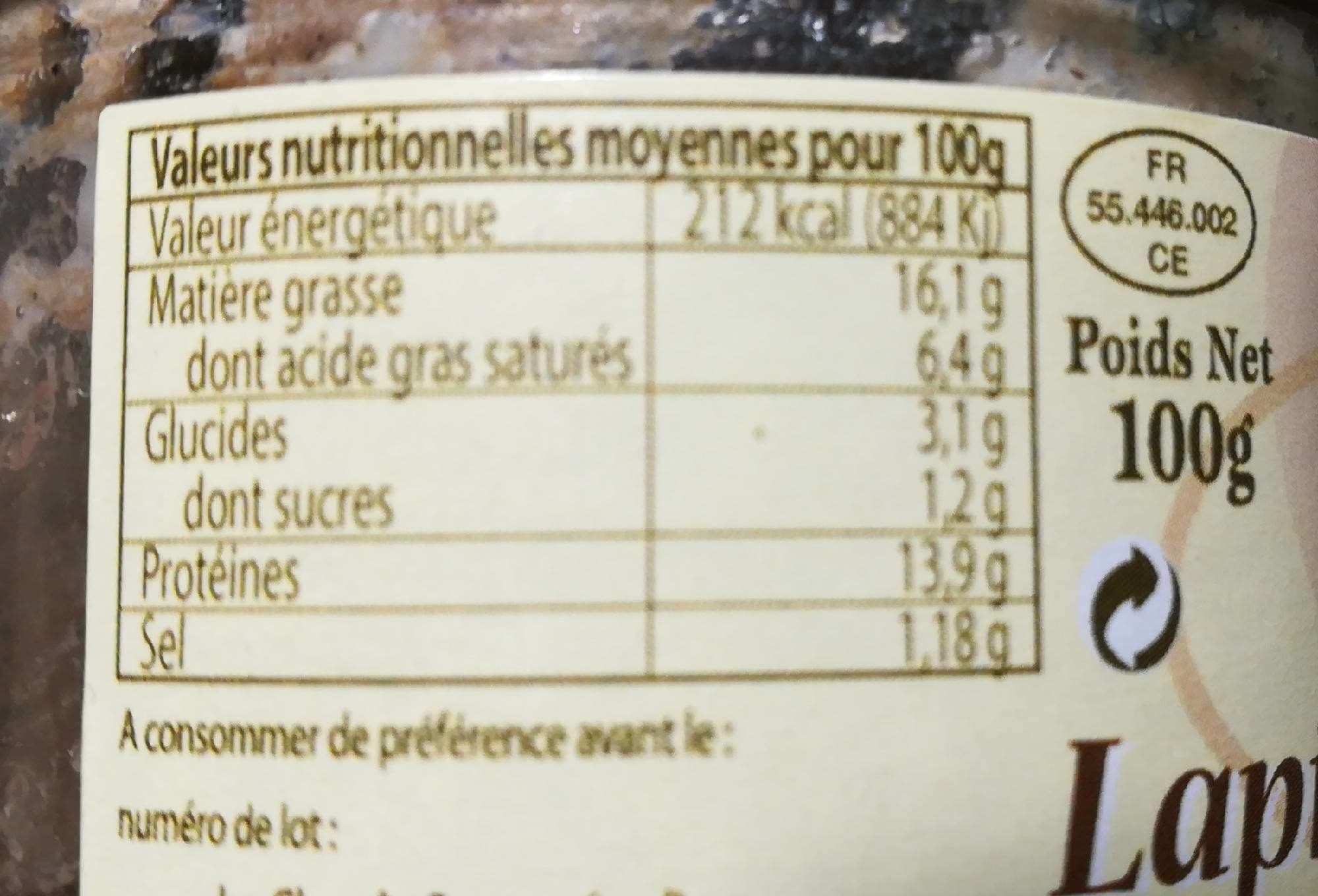 Saveurs De Lorraine Terrine De Lapin, Aux Quetsches packshot