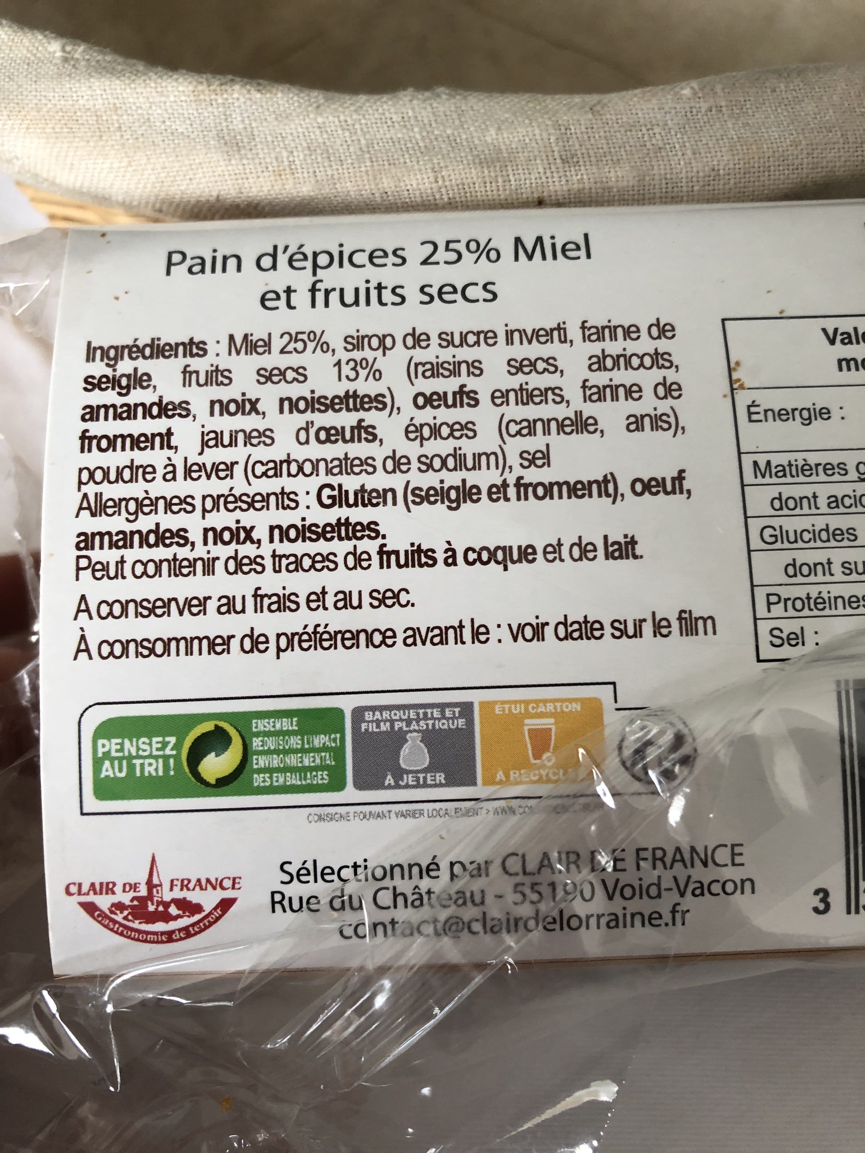 Clair De France Pain d epices packshot