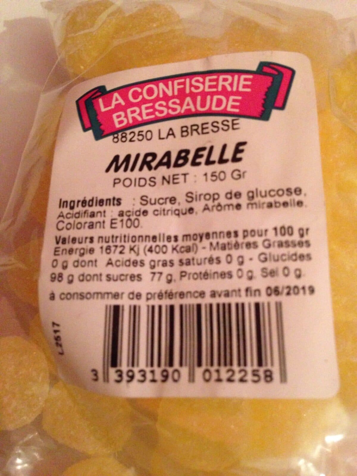 La Confiserie Bressaude Bonbon mirabelle packshot