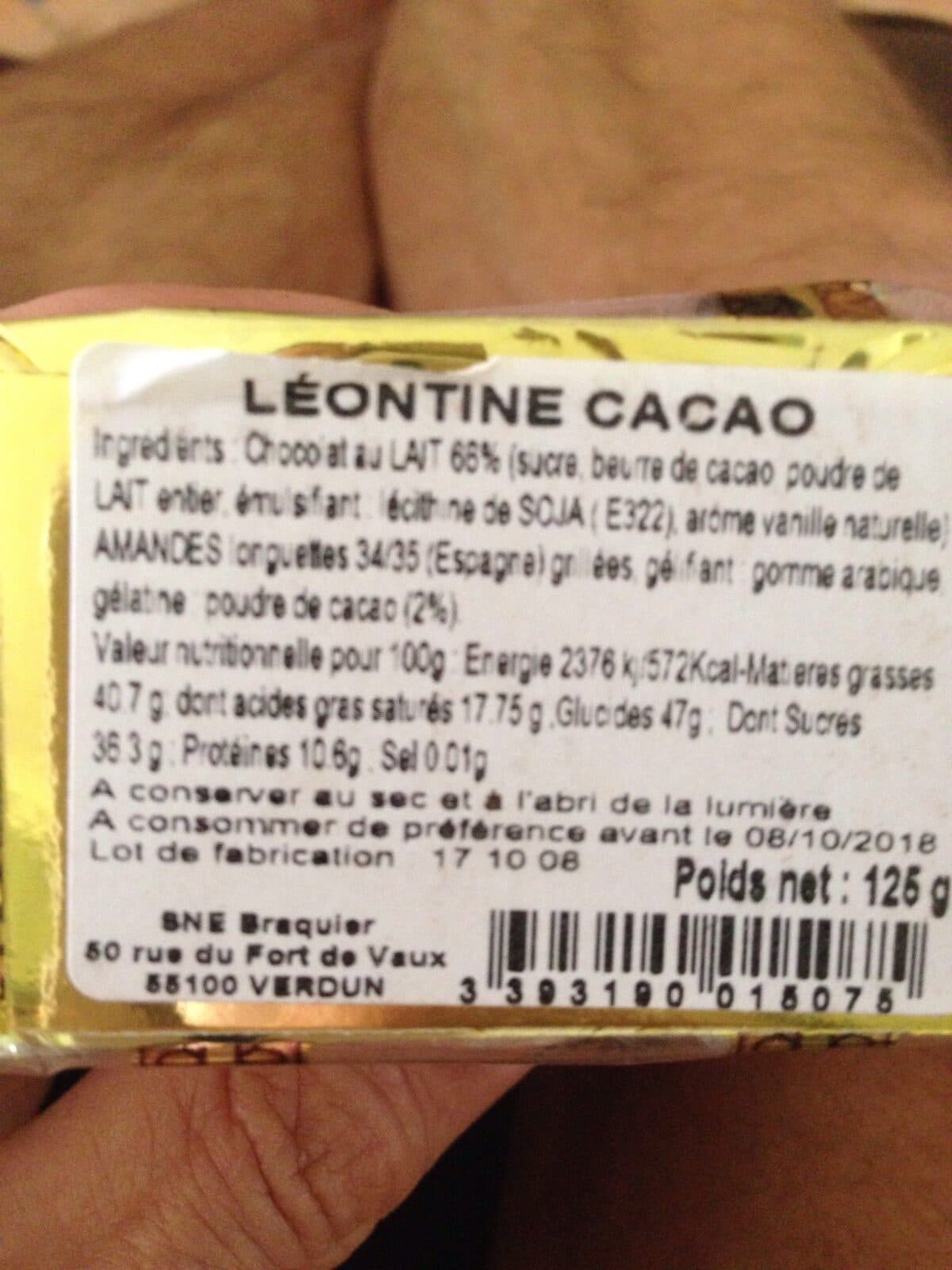 Open Food Facts Léontine cacao packshot