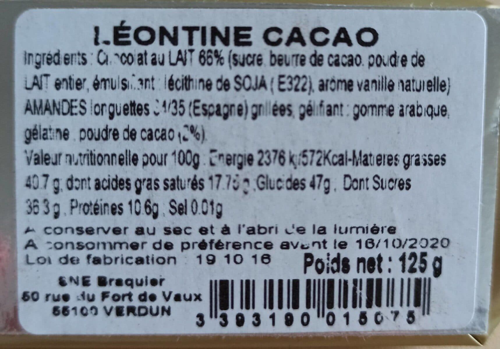 Open Food Facts Léontine cacao packshot