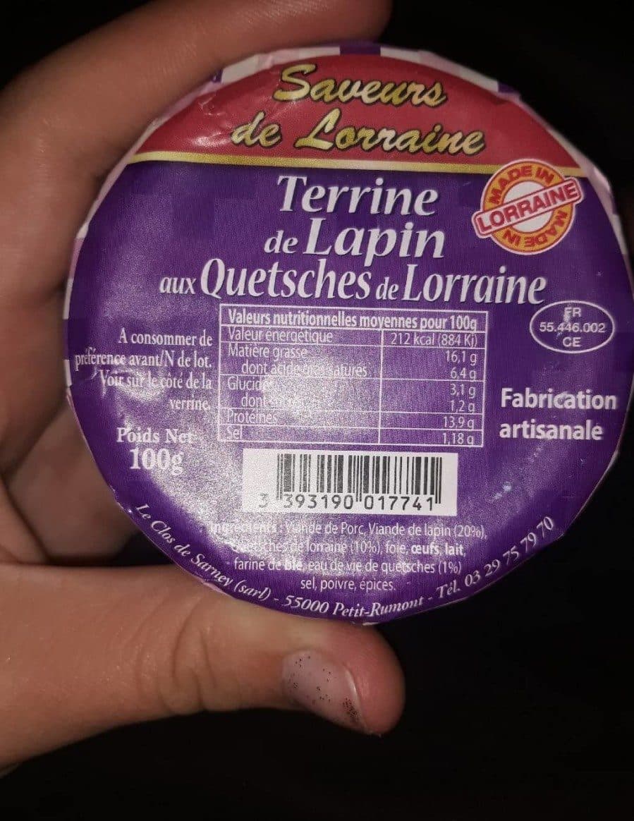Open Food Facts Terrine de lapin au quetsches packshot