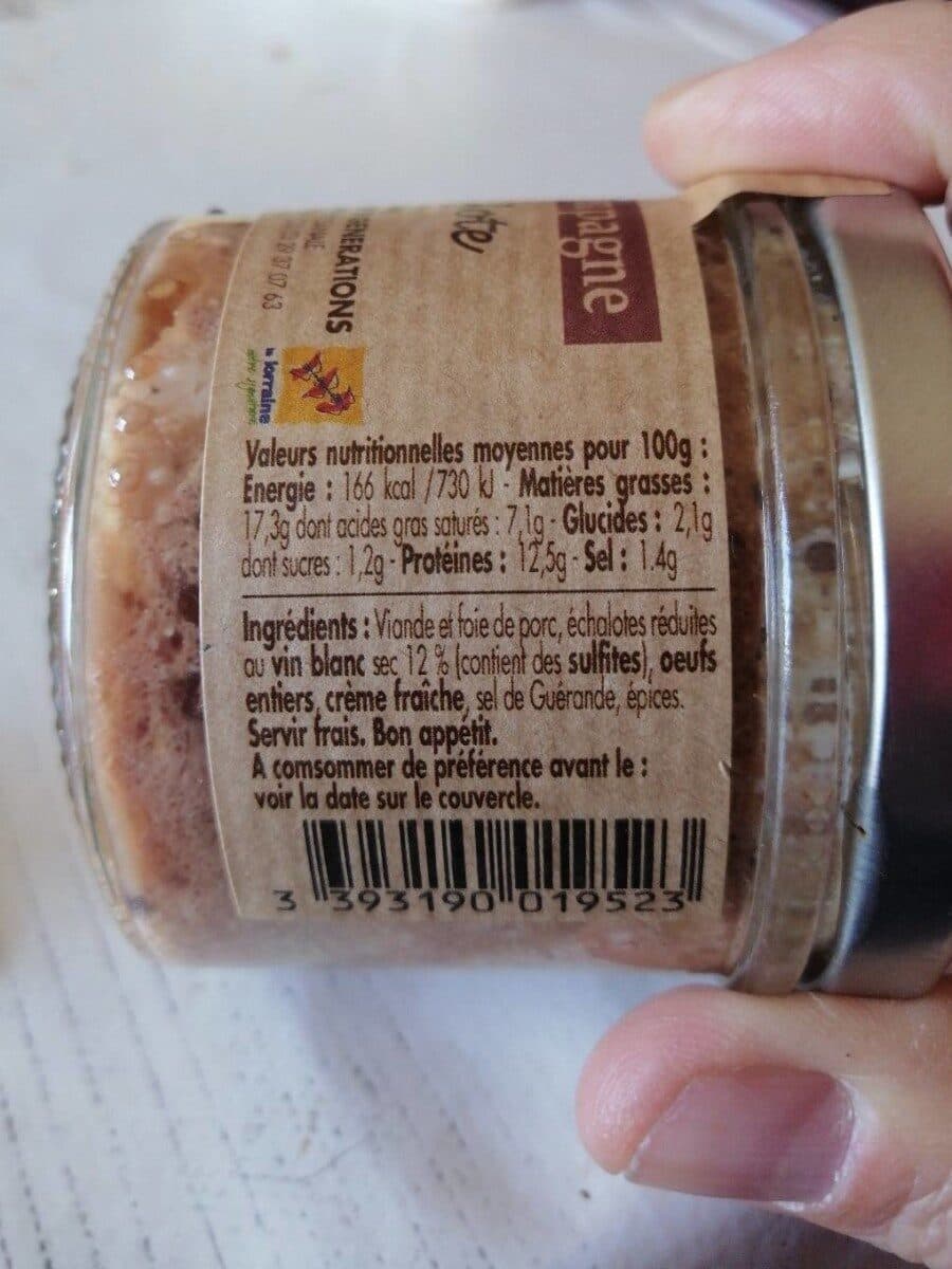 Vosges Terroir Terrine de Campagne à l'échalote packshot