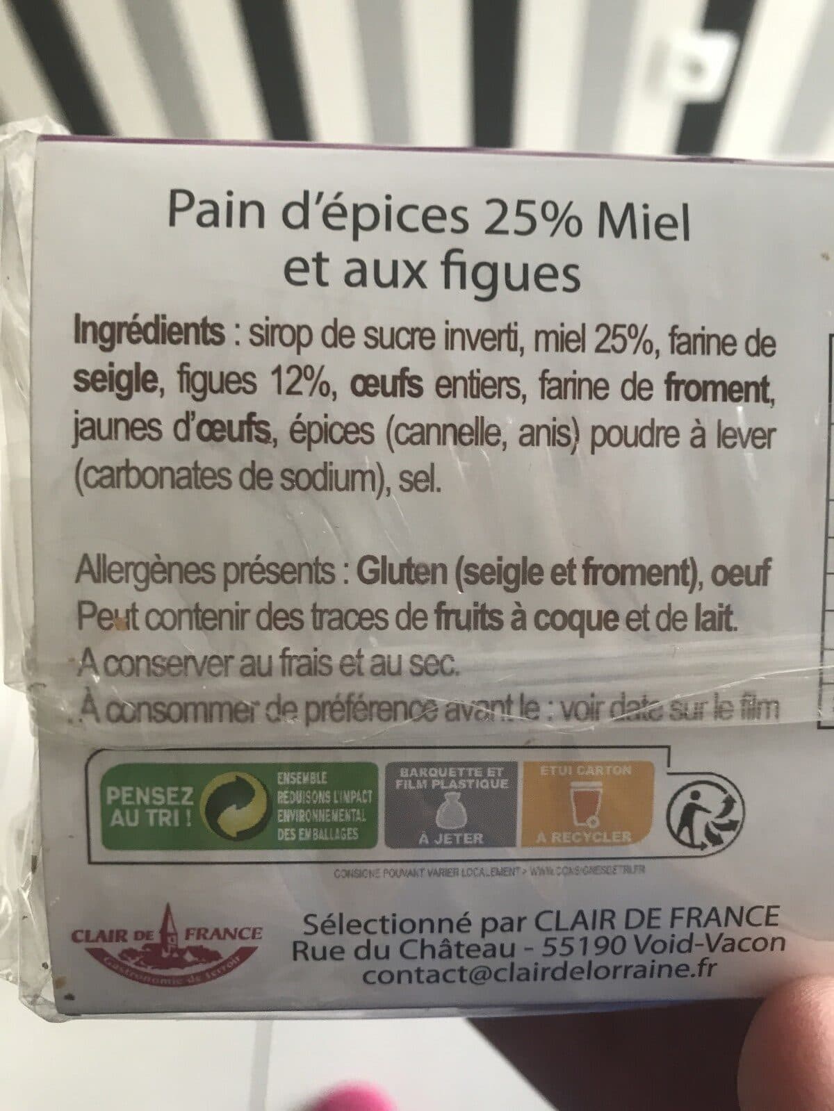 Open Food Facts Pain d'épices au miel et figues packshot