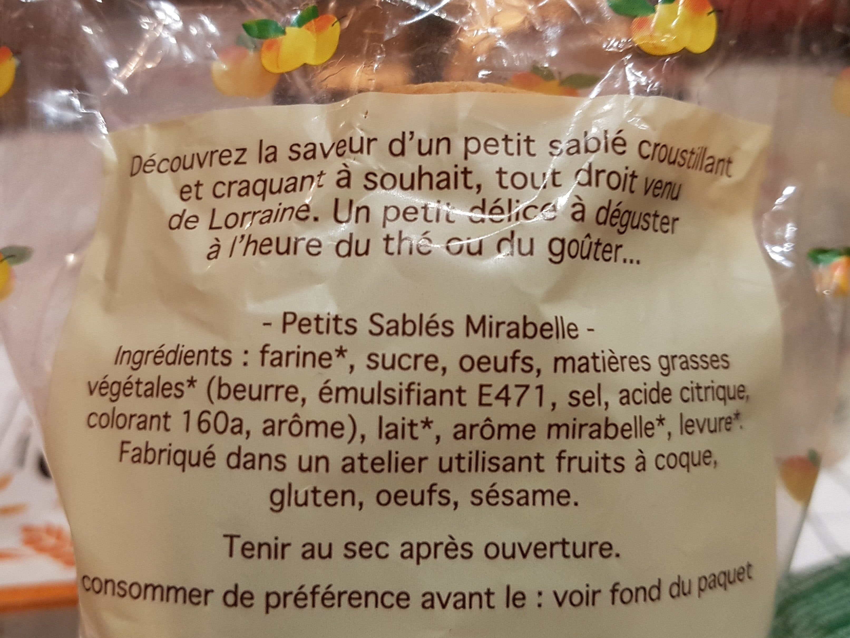 Clair De Lorraine Mes petits sablés saveur Mirabelle packshot