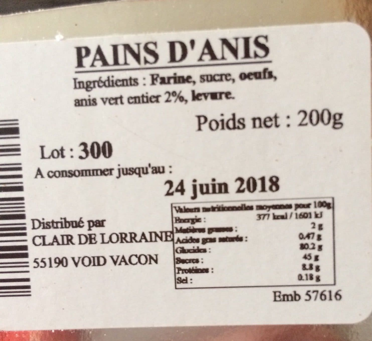 Clair De Lorraine Pains d’anis packshot