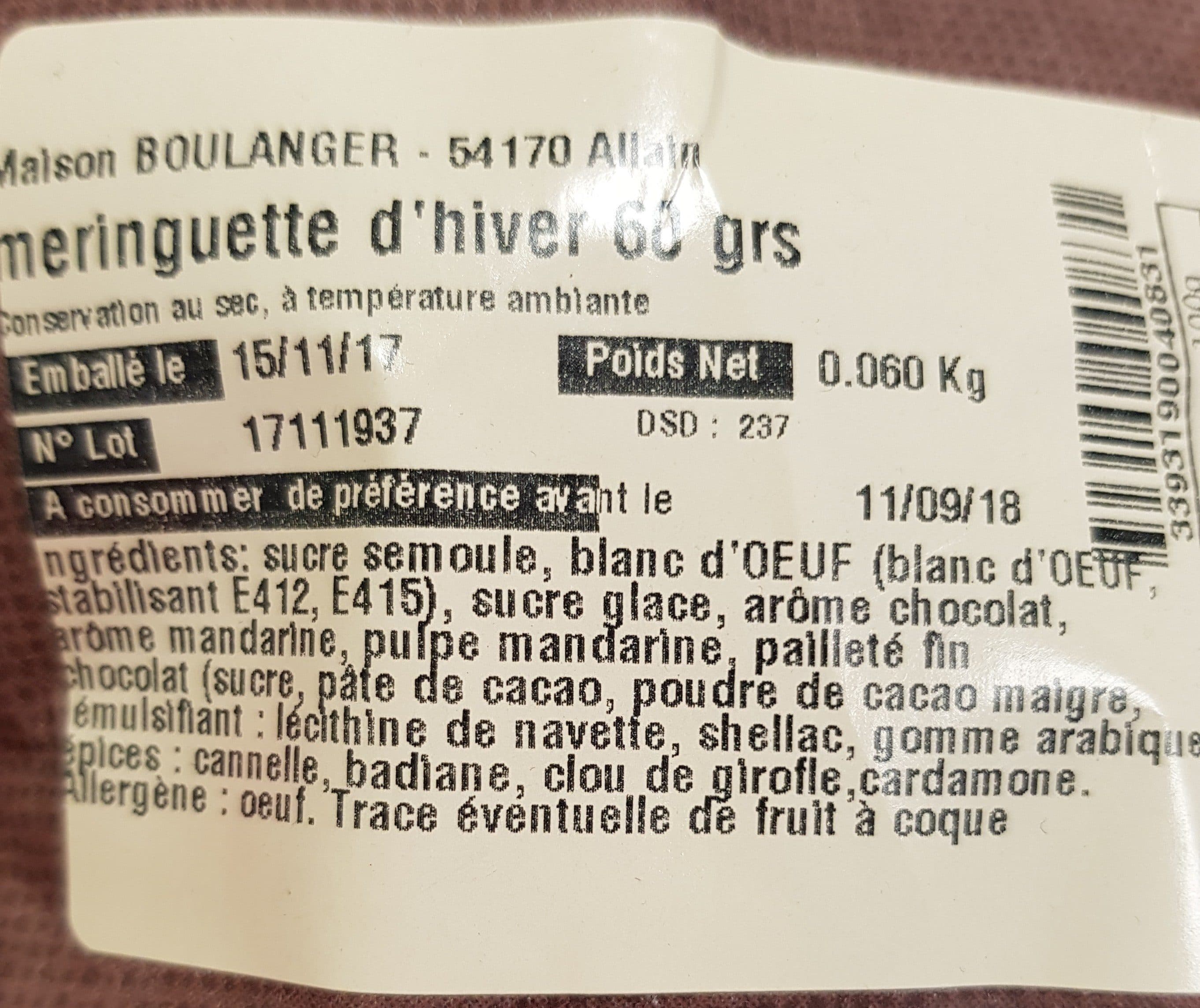 Boulanger Meringuettes d'hiver packshot