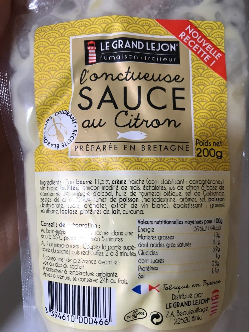 Le Grand Lejon L’onctueuse sauce au citron packshot