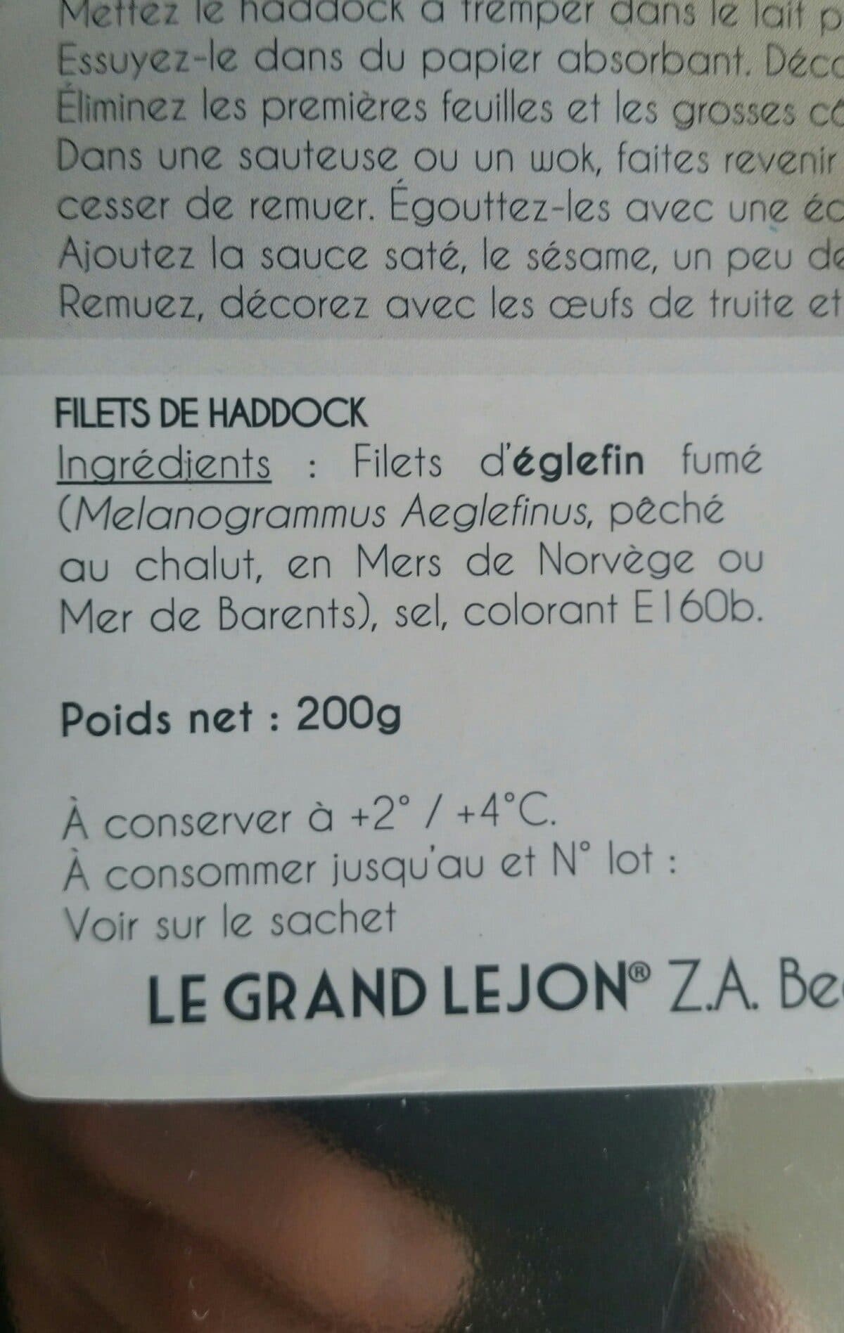 Le grand Lejon Le filet de haddock packshot
