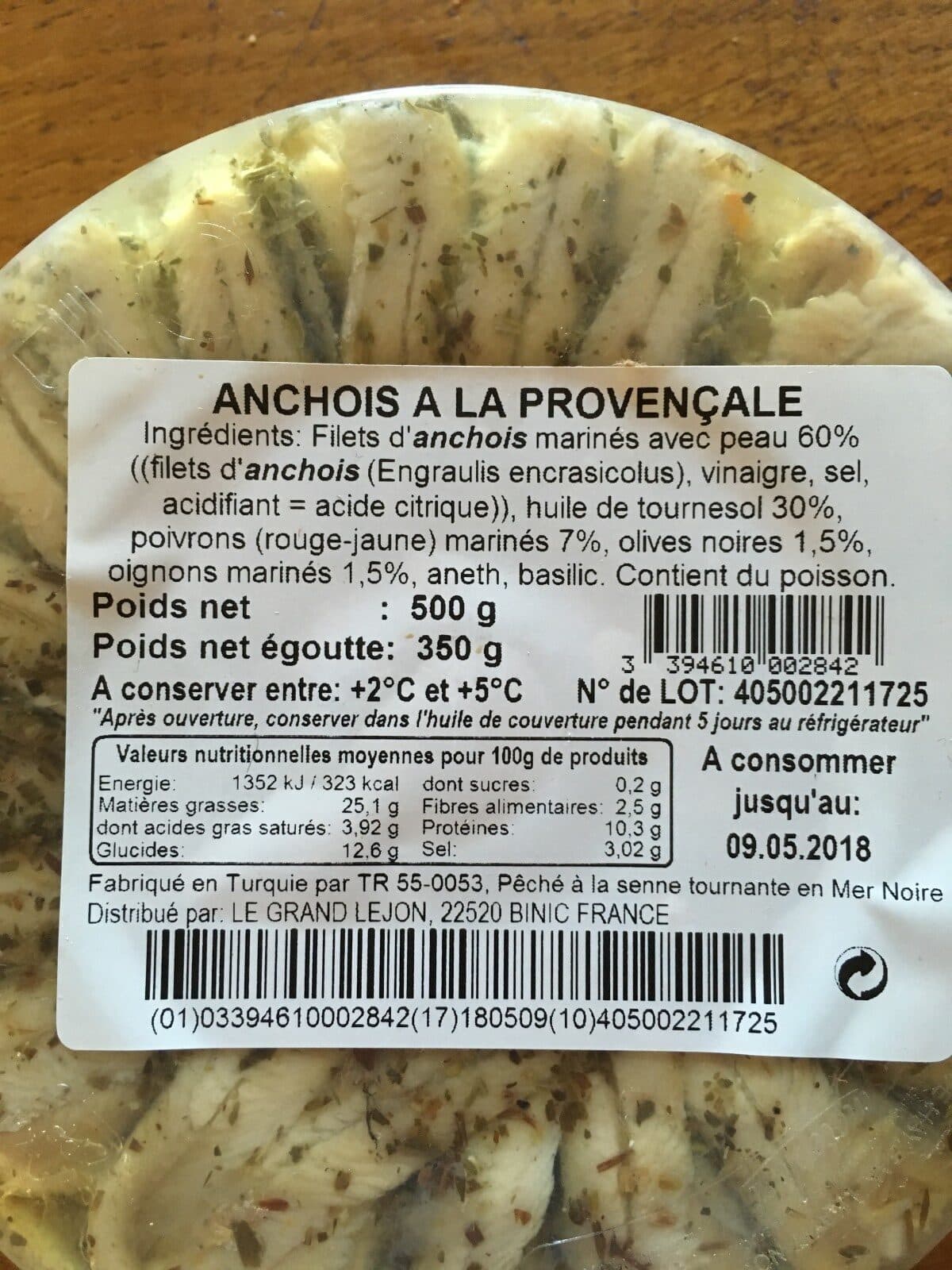 Le Grand Lejon Anchois marinés à la Provençale packshot
