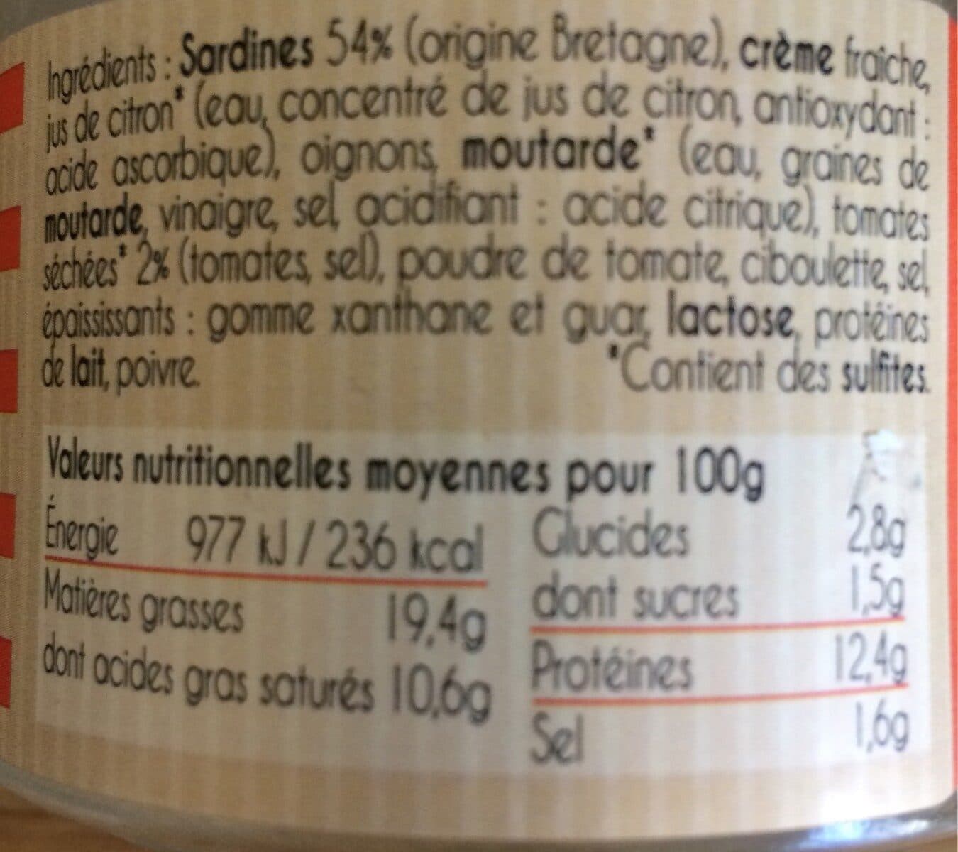 LES AUTHENTIQUES Rillettes de Sardines aux tomates séchées packshot